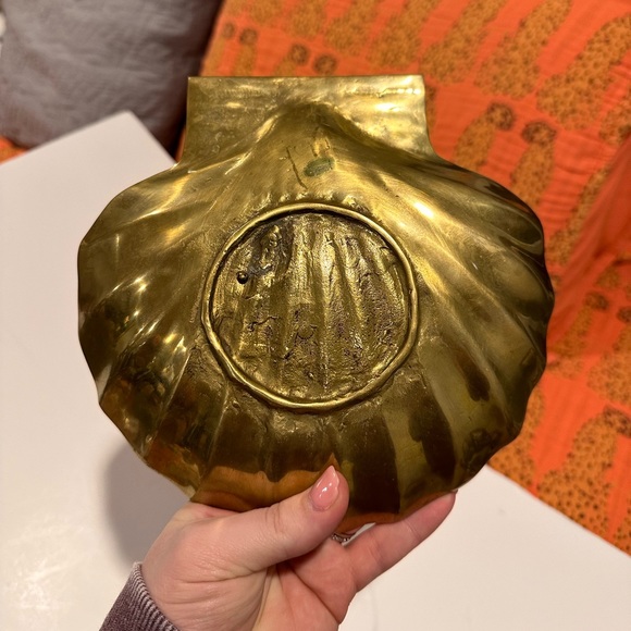 Brass seashell trinket dish VINTAGE - Picture 5 of 6